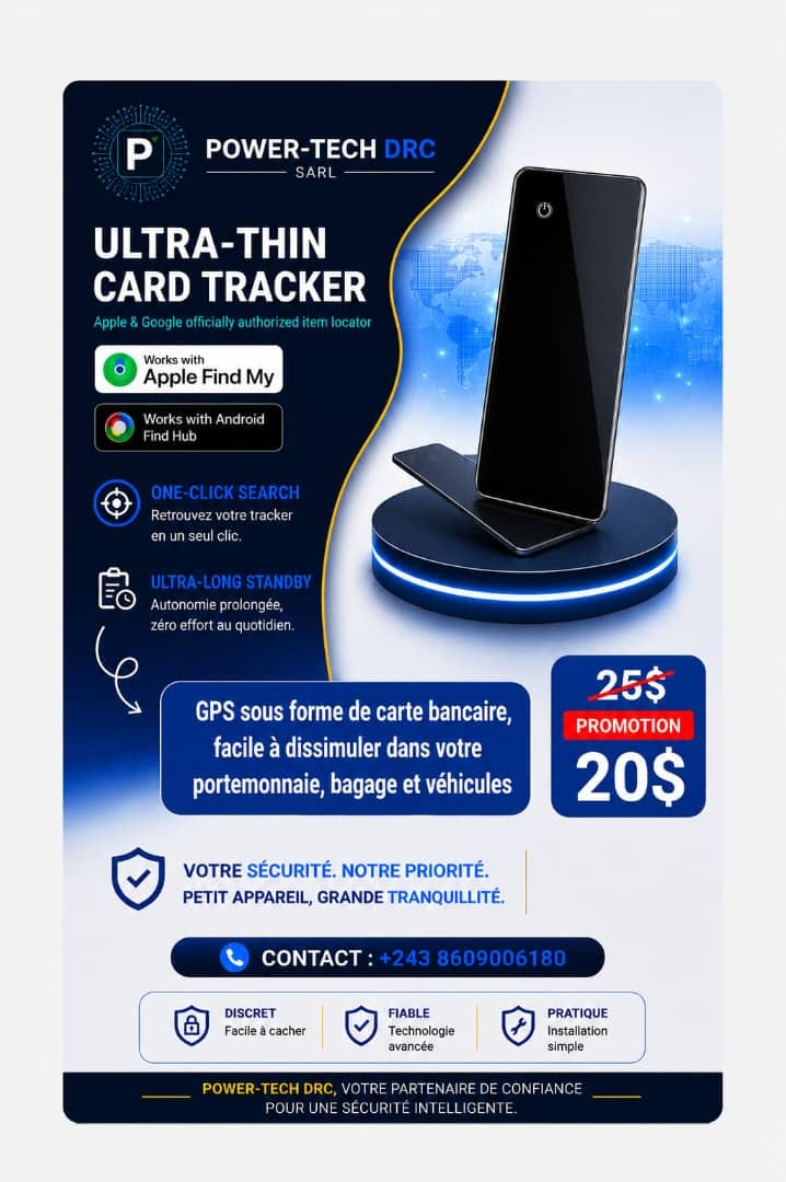 GPS Card Tracker ultra-fin POWER-TECH DRC