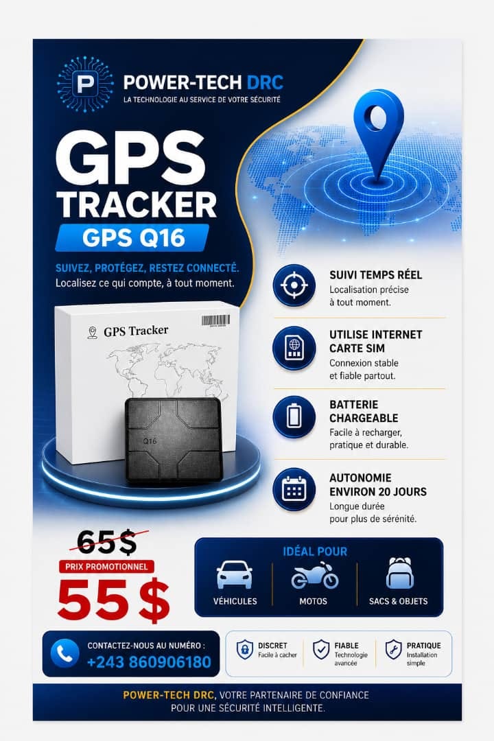 GPS Tracker Q16 POWER-TECH DRC
